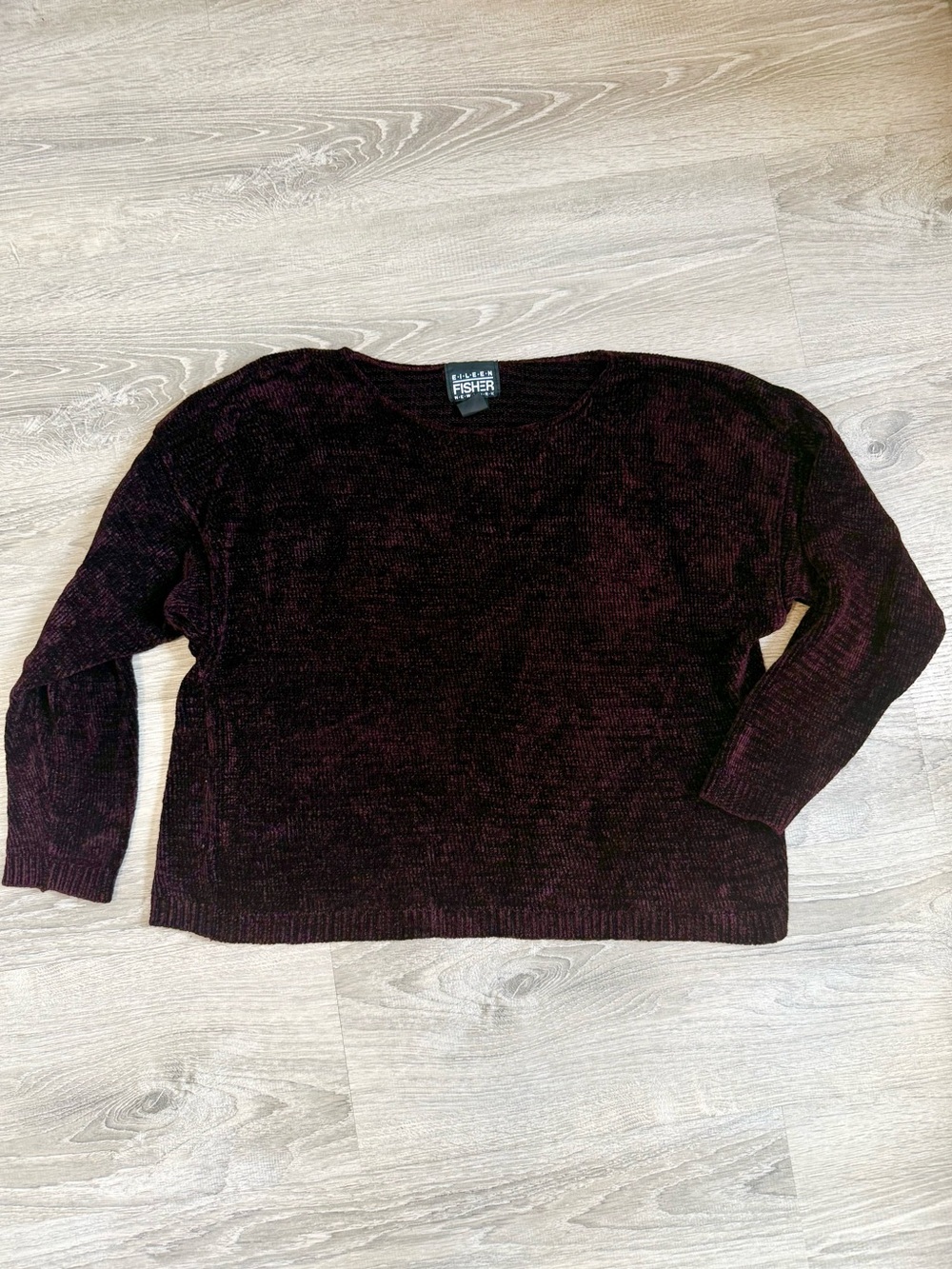 Vintage Eileen Fisher Chenille Sweater 80s Brown
